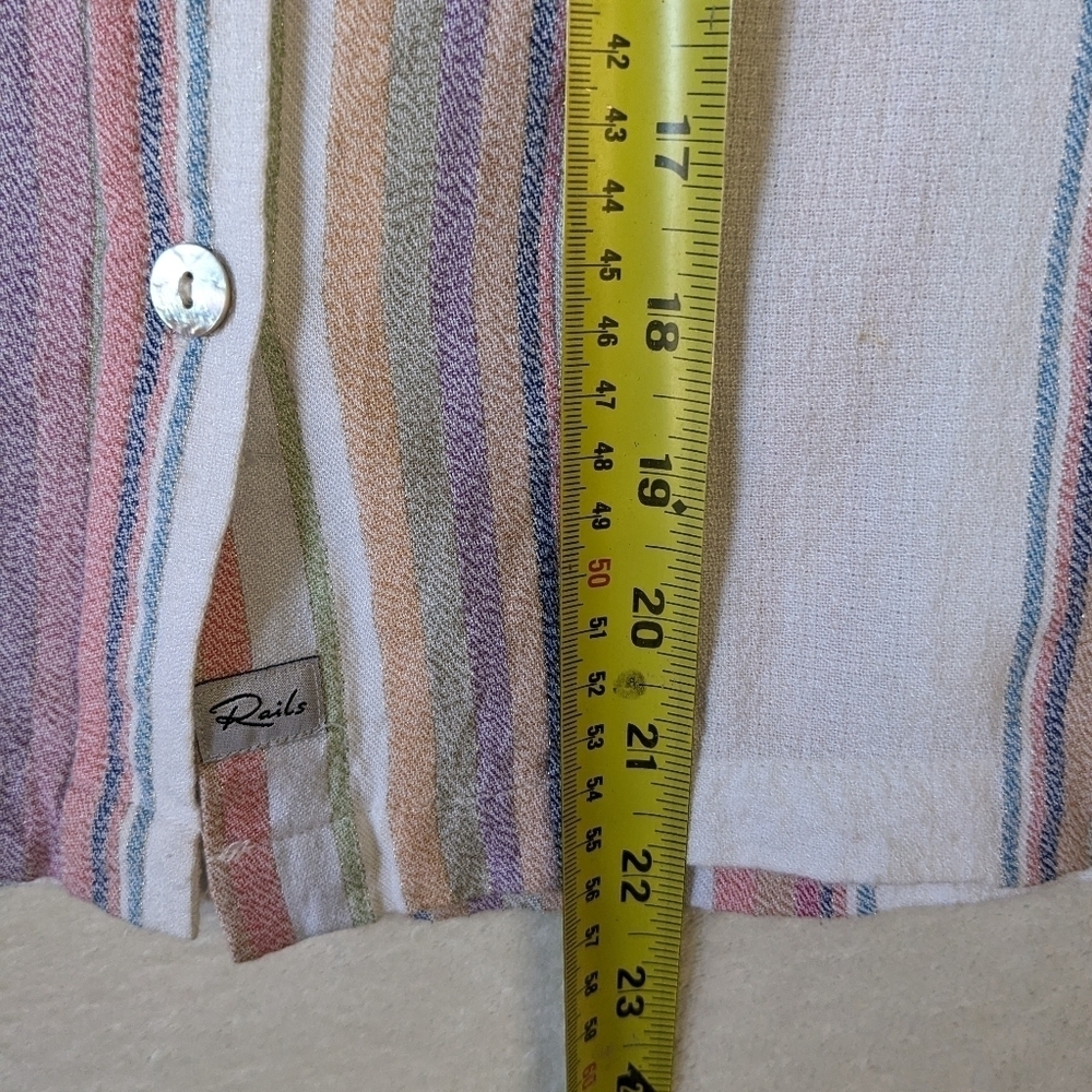 Rails Blouse Boxy Striped Metalic Thread Size XS - Picture 12 of 12